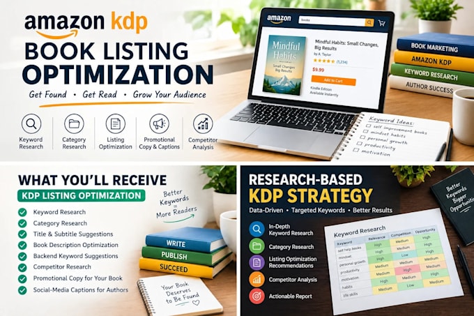 optimize your amazon KDP book listing and promotional copy