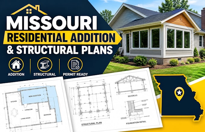 draw missouri residential addition and structural plans