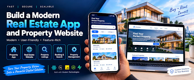 build a modern real estate app and property website ,app