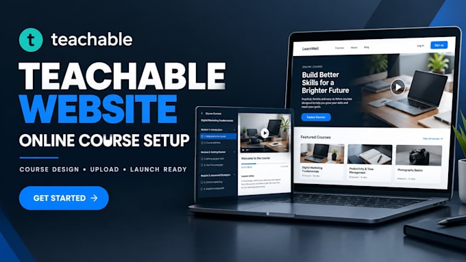 design your teachable website and setup your online course