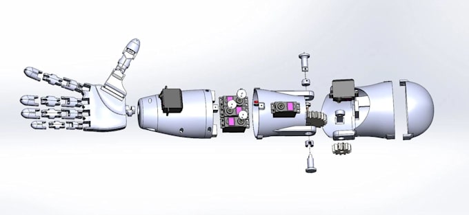 design bionic arm robotic prosthetic arm wearable robotics 3d cad