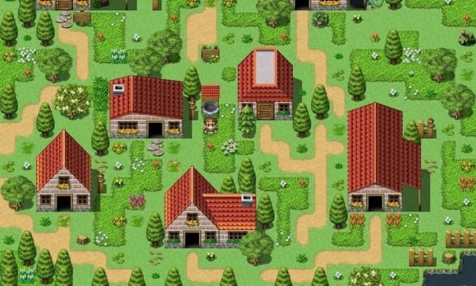 do pixel art tileset background 2d top down game assets sprite sheet rpg map