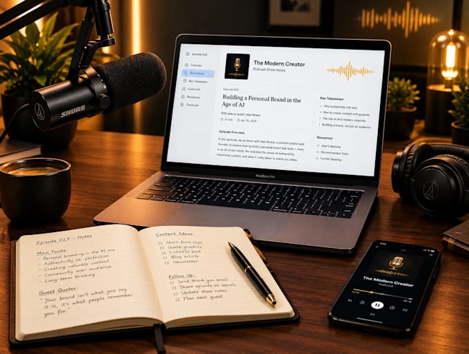 write SEO podcast show notes for your episode or series