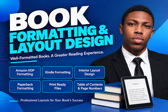 do book typesetting layout, book formatting, layout design, ebook formatting