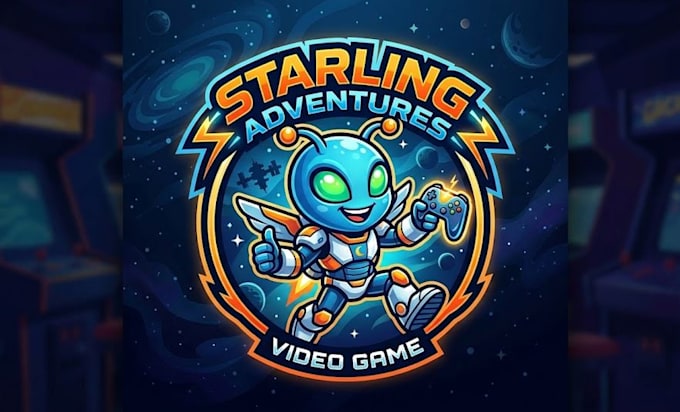 design mascot alien logo for video games