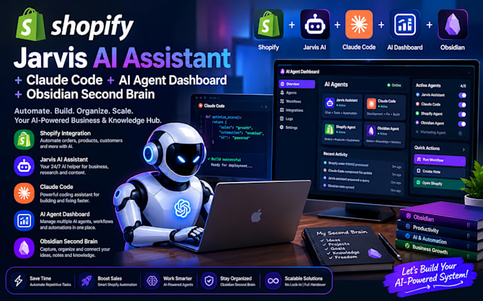 shopify jarvis ai assistant claude code ai agent dashboard obsidian second brain