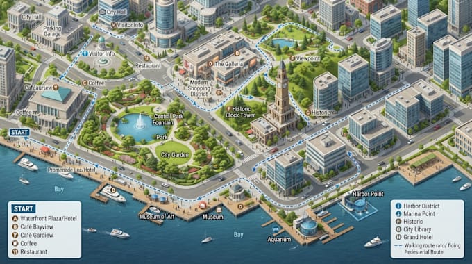 design custom walking and city sightseeing maps