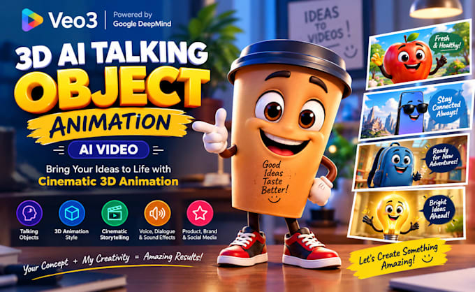 3d pixar ai talking object 3d ai talking product talking character video pixar