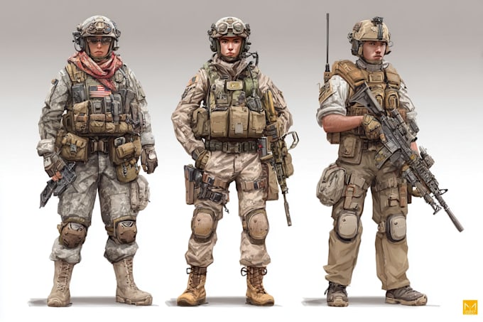 make military character design or military themed