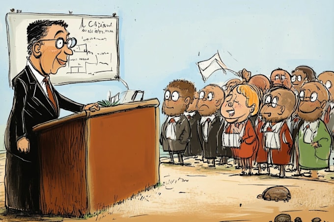 design a professional political caricature