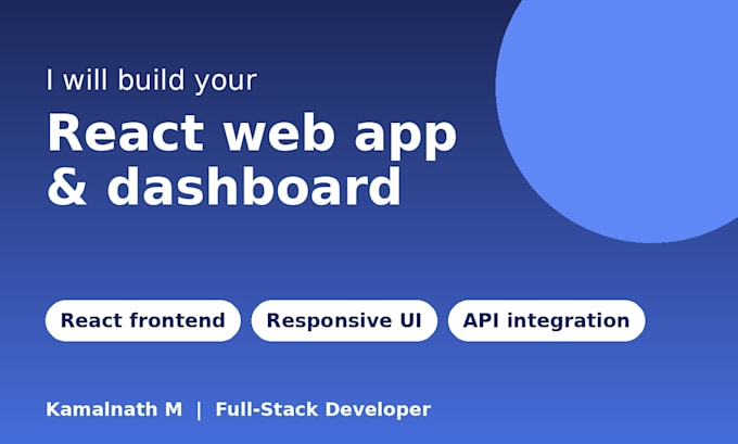 build a responsive react web app and admin dashboard