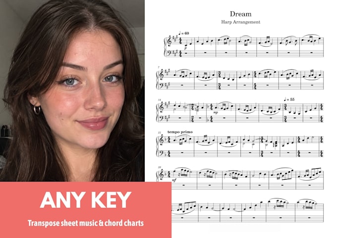 transpose your sheet music, lead sheet or chord chart to any key