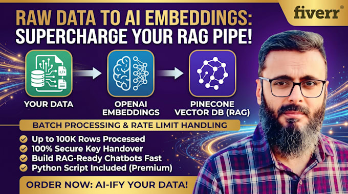 convert raw data into openai embeddings and upload to pinecone