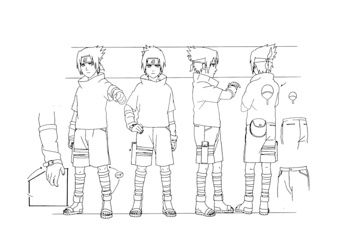 create a detailed anime style oc reference sheet