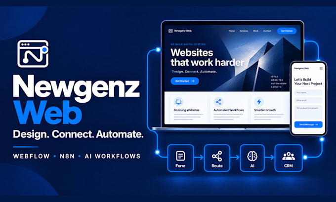 design a webflow website with n8n ai workflows