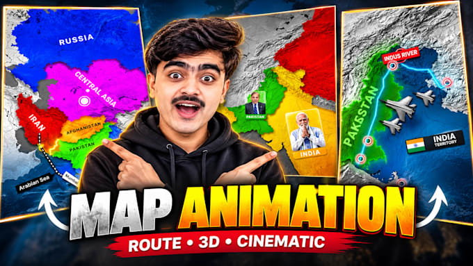 create professional map animation for your video