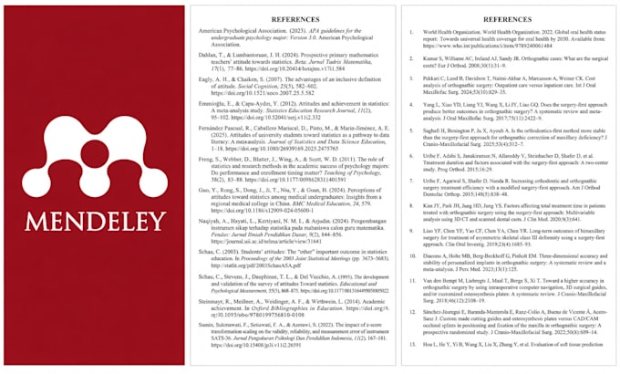 format citations and references using mendeley