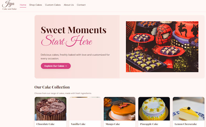 built a bakery website with chatbot
