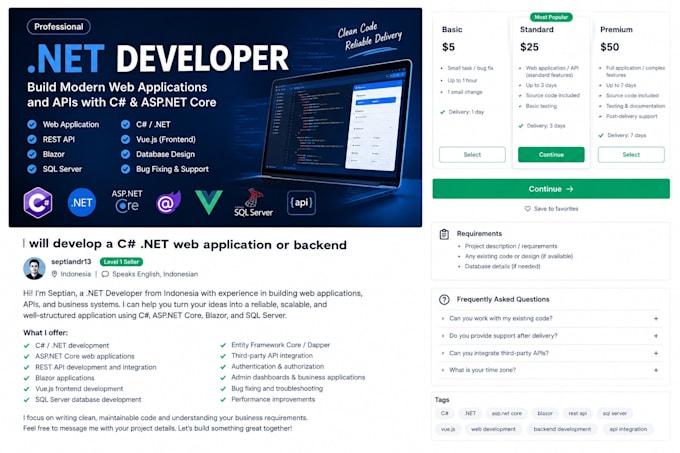 develop a rest API using aspnet core