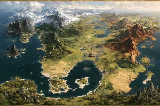 design a fantasy map illustration