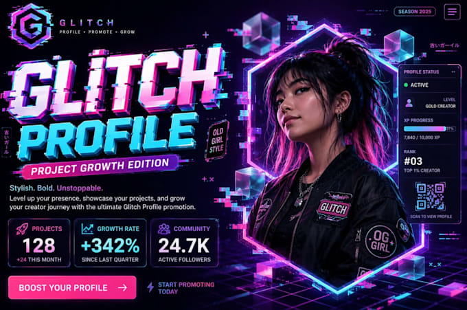do glitch promotion glitch profile, project growth