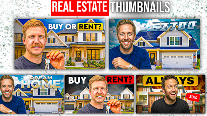 design premium real estate thumbnails for property videos