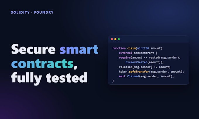 develop secure solidity smart contracts with full foundry tests