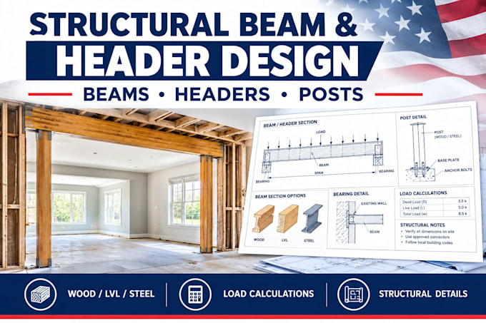 engineer structural beams headers and posts for residential openings