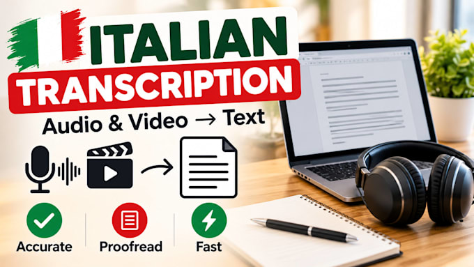 accurately transcribe italian audio e video
