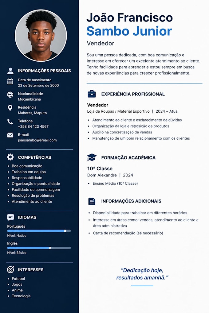 create a professional CV or resume in microsoft word