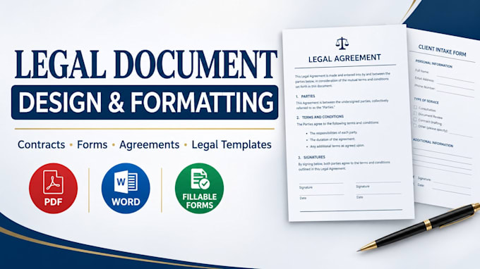 design, format legal document, contract agreement, draft proposal tender, nda