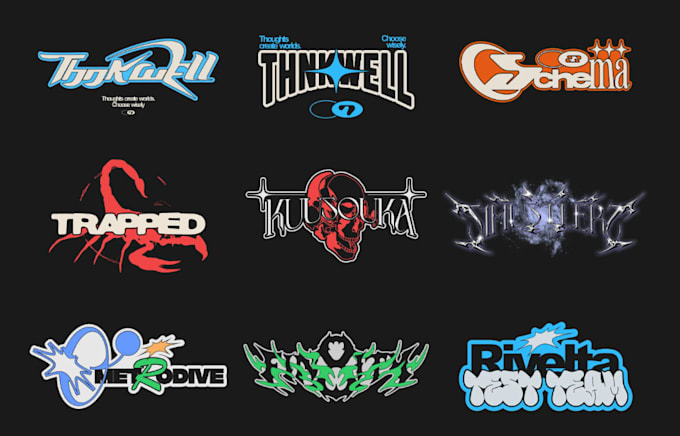 create streetwear y2k grunge logo design