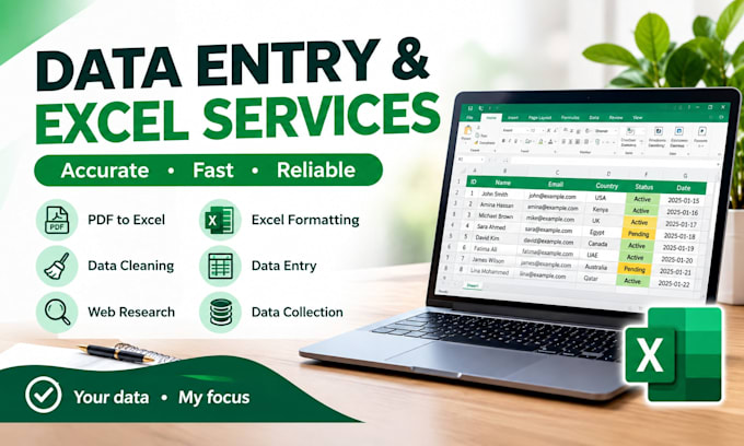 do data entry and excel spreadsheet work