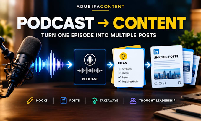 repurpose your podcast into engaging linkedin content