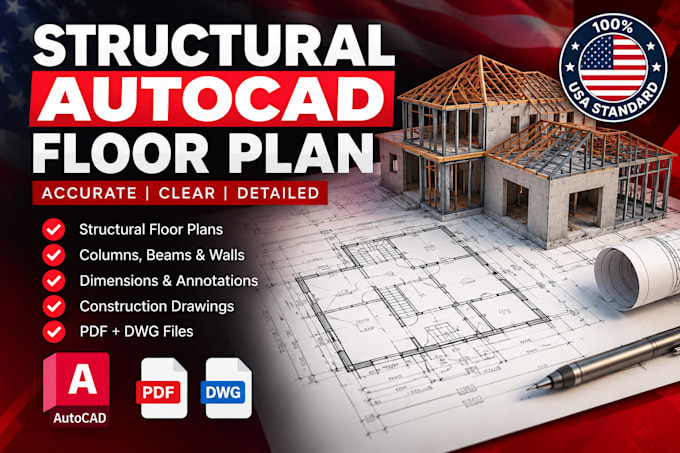 create structural autocad floor plans and detailed drawings