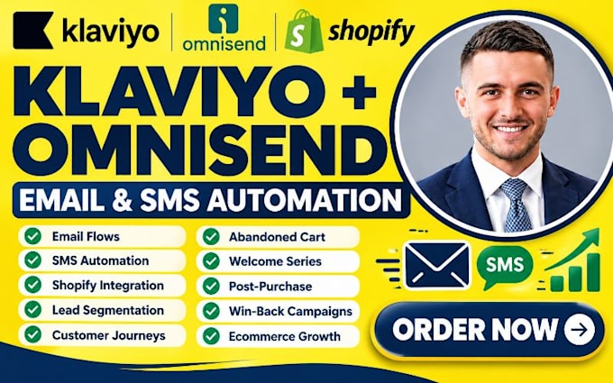 setup klaviyo omnisend email flows SMS automation shopify e commerce flows