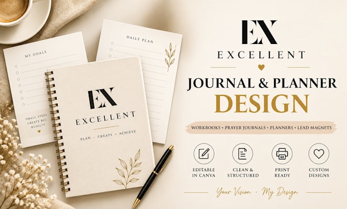 design prayer journal, guided journal, and planner