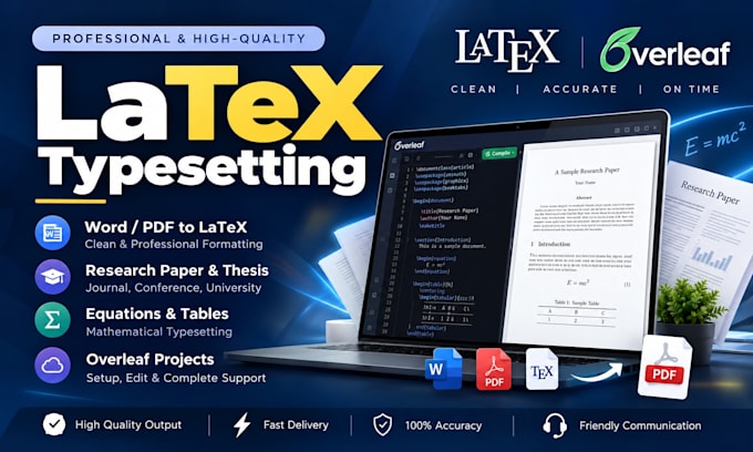 do professional latex typesetting, formatting, and editing of documents