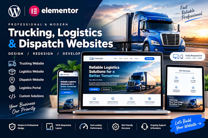 build trucking website logistics site or dispatch website