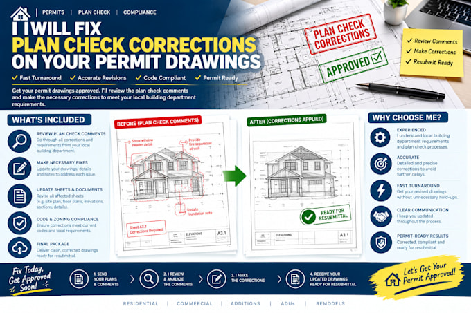 fix plan check corrections on your permit drawings