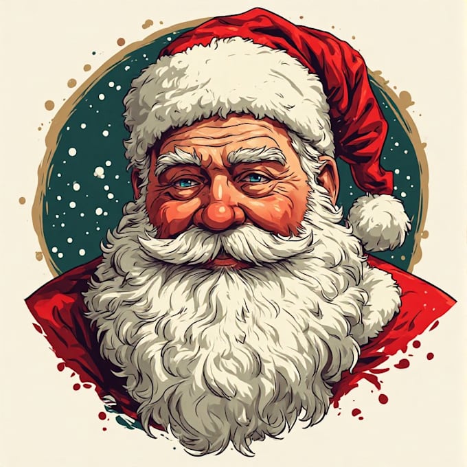 create a cute and creative santa claus character portrait