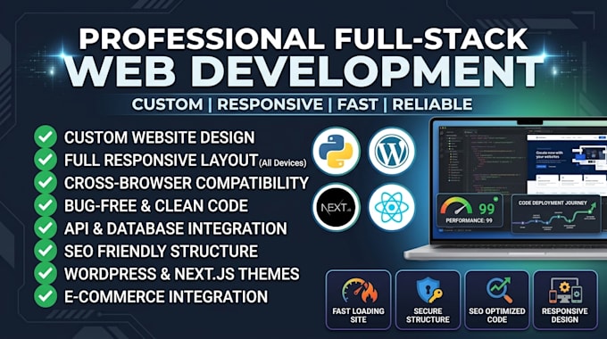 build a full stack website using react, node and python