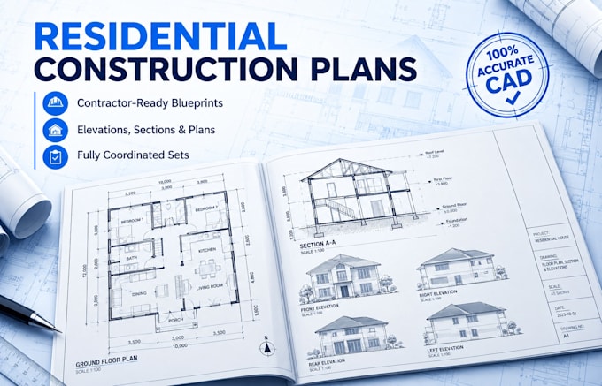 create residential construction drawings for your house project