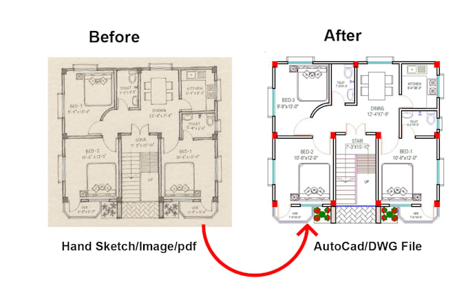 convert your image or PDF into an editable auto cad drawing