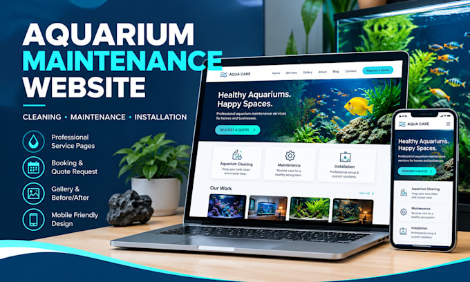 design an aquarium maintenance website with booking