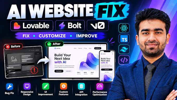 fix and improve lovable bolt v0 and ai generated websites