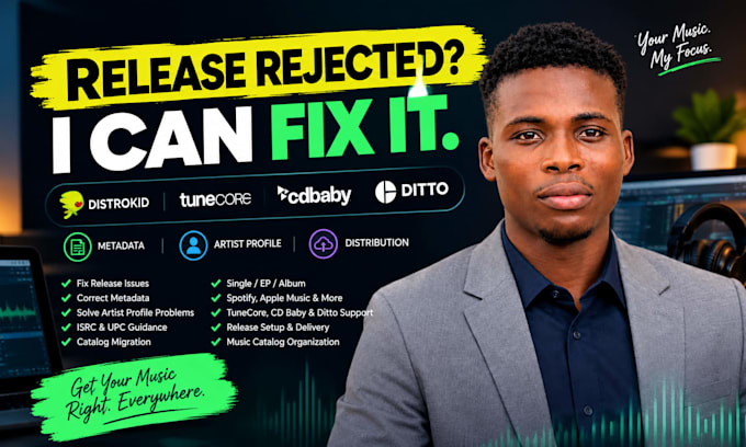 upload, fix distrokid release, metadata and distribution issues