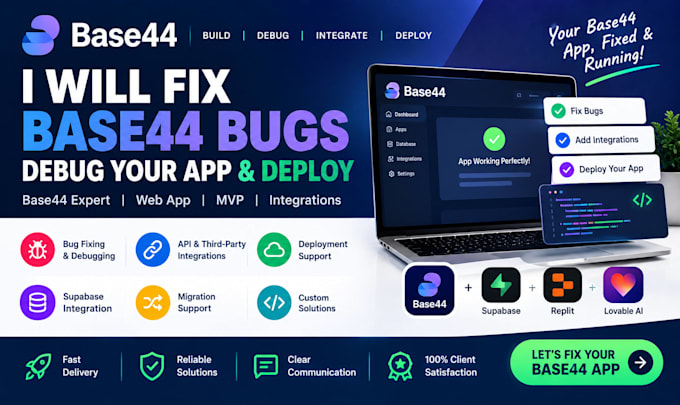 fix base44 bug fix web app base44 mvp bug fixing base44 deploy developer base44