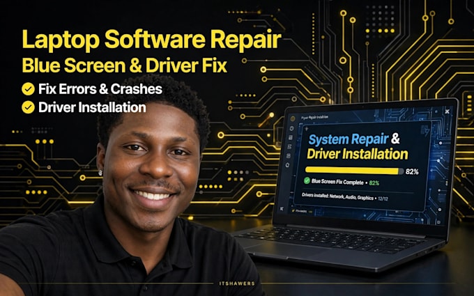repair laptop software, install windows and troubleshoot