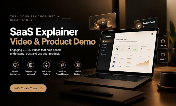 create saas promo graphics video for your software